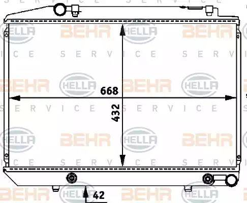 BEHR HELLA Service 8MK 376 712-281 - Radiator, engine cooling autospares.lv