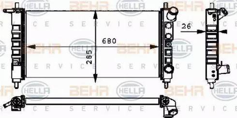 BEHR HELLA Service 8MK 376 712-704 - Radiator, engine cooling autospares.lv