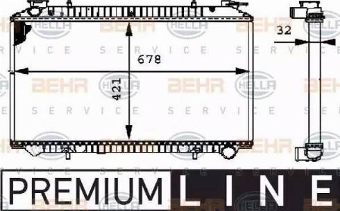 BEHR HELLA Service 8MK 376 712-721 - Radiator, engine cooling autospares.lv