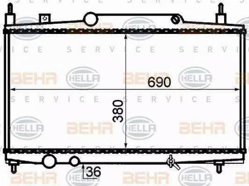 BEHR HELLA Service 8MK 376 717-594 - Radiator, engine cooling autospares.lv