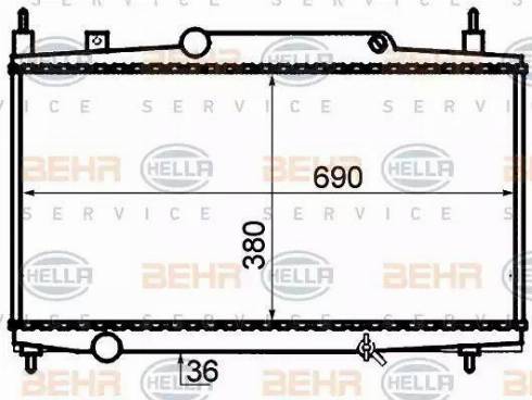 BEHR HELLA Service 8MK 376 717-581 - Radiator, engine cooling autospares.lv