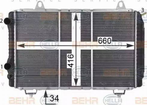 BEHR HELLA Service 8MK 376 717-524 - Radiator, engine cooling autospares.lv