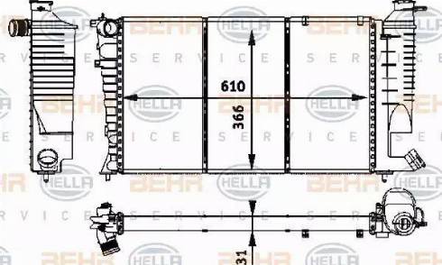 BEHR HELLA Service 8MK 376 717-641 - Radiator, engine cooling autospares.lv