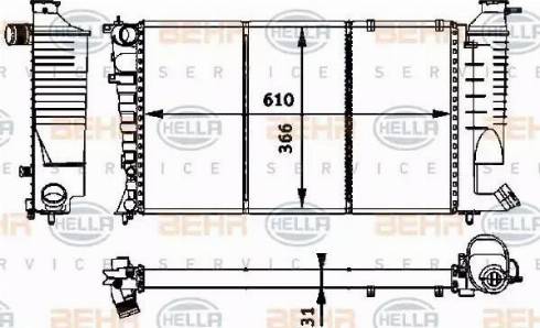 BEHR HELLA Service 8MK 376 717-651 - Radiator, engine cooling autospares.lv