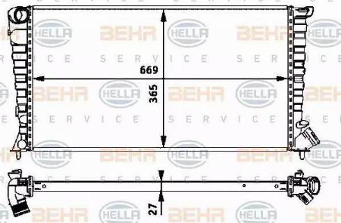 BEHR HELLA Service 8MK 376 717-601 - Radiator, engine cooling autospares.lv