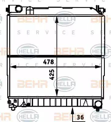 BEHR HELLA Service 8MK 376 717-681 - Radiator, engine cooling autospares.lv