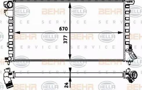 BEHR HELLA Service 8MK 376 717-631 - Radiator, engine cooling autospares.lv