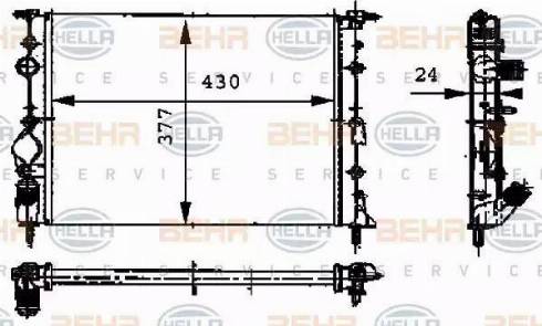 BEHR HELLA Service 8MK 376 717-671 - Radiator, engine cooling autospares.lv