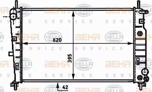 BEHR HELLA Service 8MK 376 717-111 - Radiator, engine cooling autospares.lv