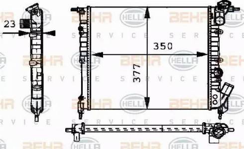 BEHR HELLA Service 8MK 376 717-361 - Radiator, engine cooling autospares.lv