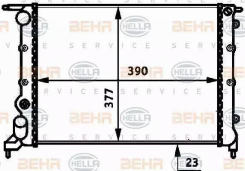 BEHR HELLA Service 8MK 376 717-301 - Radiator, engine cooling autospares.lv