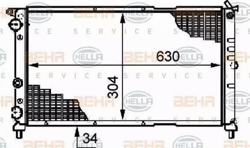 BEHR HELLA Service 8MK 376 717-311 - Radiator, engine cooling autospares.lv