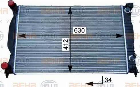 BEHR HELLA Service 8MK 376 717-234 - Radiator, engine cooling autospares.lv