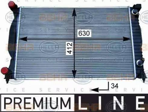 BEHR HELLA Service 8MK 376 717-231 - Radiator, engine cooling autospares.lv