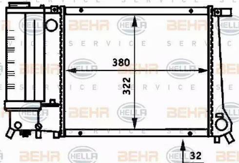 BEHR HELLA Service 8MK 376 717-221 - Radiator, engine cooling autospares.lv