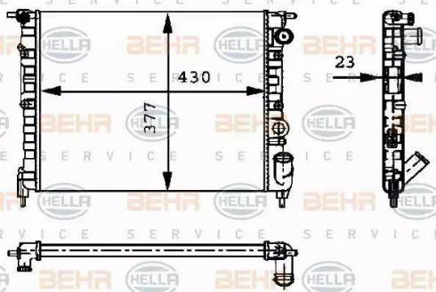 BEHR HELLA Service 8MK 376 717-271 - Radiator, engine cooling autospares.lv