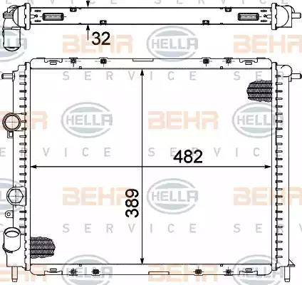 BEHR HELLA Service 8MK 376 717-791 - Radiator, engine cooling autospares.lv