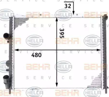 BEHR HELLA Service 8MK 376 717-761 - Radiator, engine cooling autospares.lv