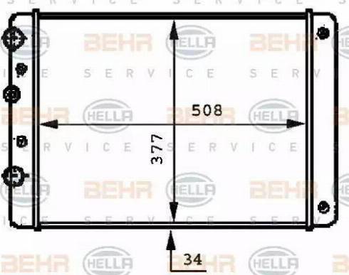 BEHR HELLA Service 8MK 376 717-714 - Radiator, engine cooling autospares.lv