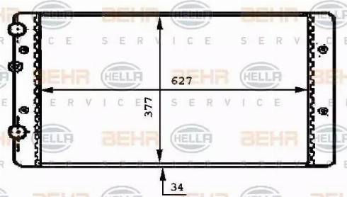 BEHR HELLA Service 8MK 376 717-721 - Radiator, engine cooling autospares.lv