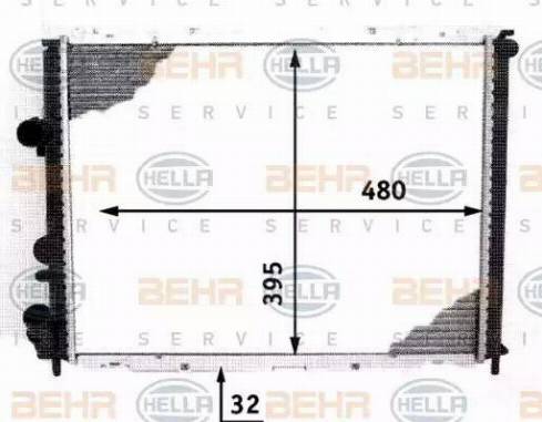 BEHR HELLA Service 8MK 376 717-771 - Radiator, engine cooling autospares.lv