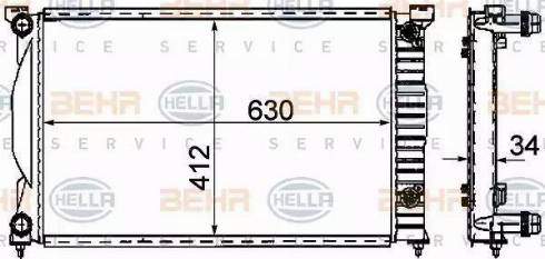 BEHR HELLA Service 8MK 376 781-061 - Radiator, engine cooling autospares.lv