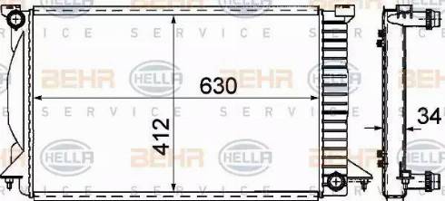BEHR HELLA Service 8MK 376 781-071 - Radiator, engine cooling autospares.lv