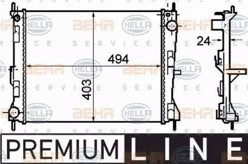 BEHR HELLA Service 8MK 376 781-161 - Radiator, engine cooling autospares.lv