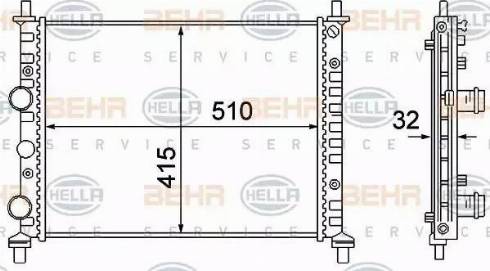 BEHR HELLA Service 8MK 376 781-101 - Radiator, engine cooling autospares.lv