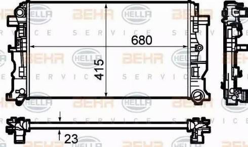 BEHR HELLA Service 8MK 376 782-054 - Radiator, engine cooling autospares.lv