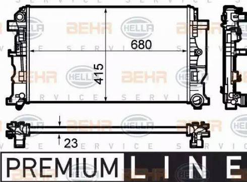 BEHR HELLA Service 8MK 376 782-051 - Radiator, engine cooling autospares.lv