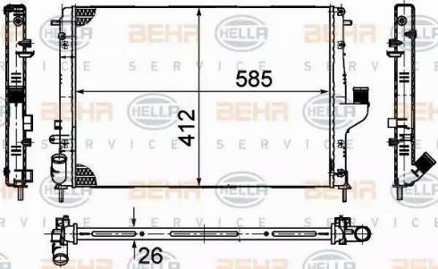 BEHR HELLA Service 8MK 376 787-651 - Radiator, engine cooling autospares.lv