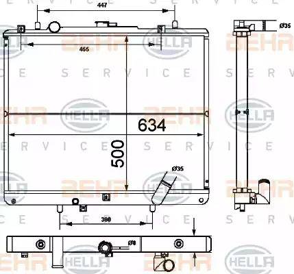 BEHR HELLA Service 8MK 376 787-111 - Radiator, engine cooling autospares.lv