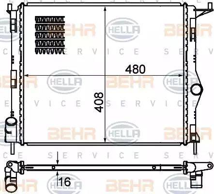 BEHR HELLA Service 8MK 376 787-351 - Radiator, engine cooling autospares.lv