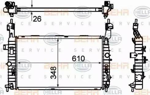 BEHR HELLA Service 8MK 376 735-041 - Radiator, engine cooling autospares.lv