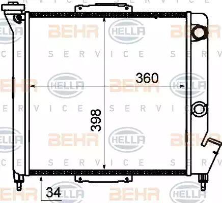 BEHR HELLA Service 8MK 376 735-031 - Radiator, engine cooling autospares.lv