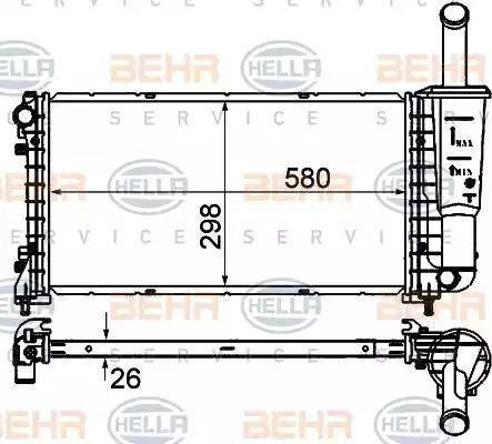 BEHR HELLA Service 8MK 376 735-161 - Radiator, engine cooling autospares.lv