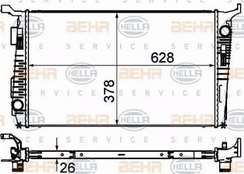 BEHR HELLA Service 8MK 376 735-181 - Radiator, engine cooling autospares.lv