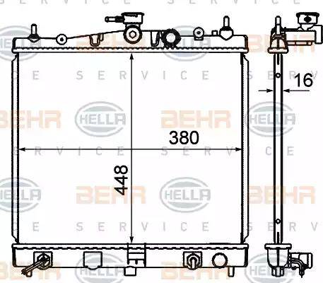 BEHR HELLA Service 8MK 376 735-121 - Radiator, engine cooling autospares.lv