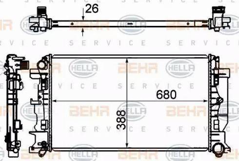 BEHR HELLA Service 8MK 376 735-331 - Radiator, engine cooling autospares.lv