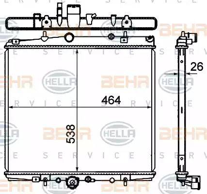 BEHR HELLA Service 8MK 376 735-321 - Radiator, engine cooling autospares.lv