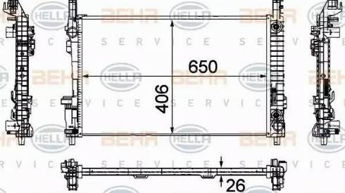 BEHR HELLA Service 8MK 376 730-564 - Radiator, engine cooling autospares.lv