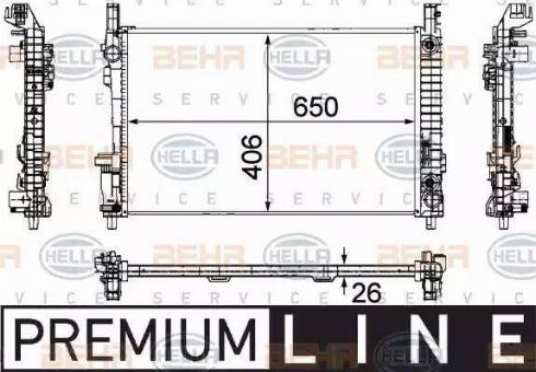 BEHR HELLA Service 8MK 376 730-561 - Radiator, engine cooling autospares.lv