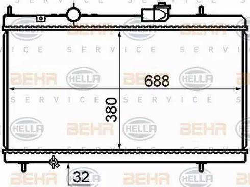 BEHR HELLA Service 8MK 376 732-741 - Radiator, engine cooling autospares.lv