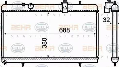 BEHR HELLA Service 8MK 376 732-751 - Radiator, engine cooling autospares.lv