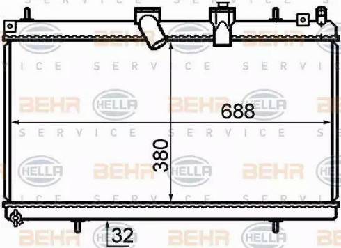 BEHR HELLA Service 8MK 376 732-761 - Radiator, engine cooling autospares.lv