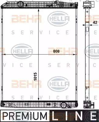 BEHR HELLA Service 8MK 376 737-051 - Radiator, engine cooling autospares.lv