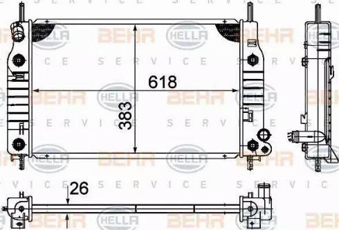 BEHR HELLA Service 8MK 376 724-541 - Radiator, engine cooling autospares.lv