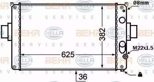 BEHR HELLA Service 8MK 376 724-501 - Radiator, engine cooling autospares.lv