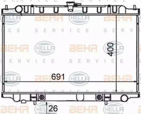 BEHR HELLA Service 8MK 376 724-691 - Radiator, engine cooling autospares.lv